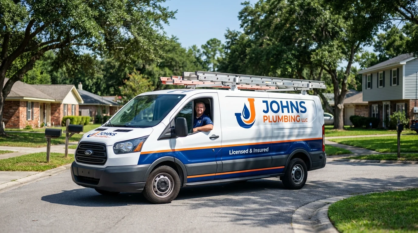 Johns Plumbing LLC service van in Ohkay Owingeh, NM