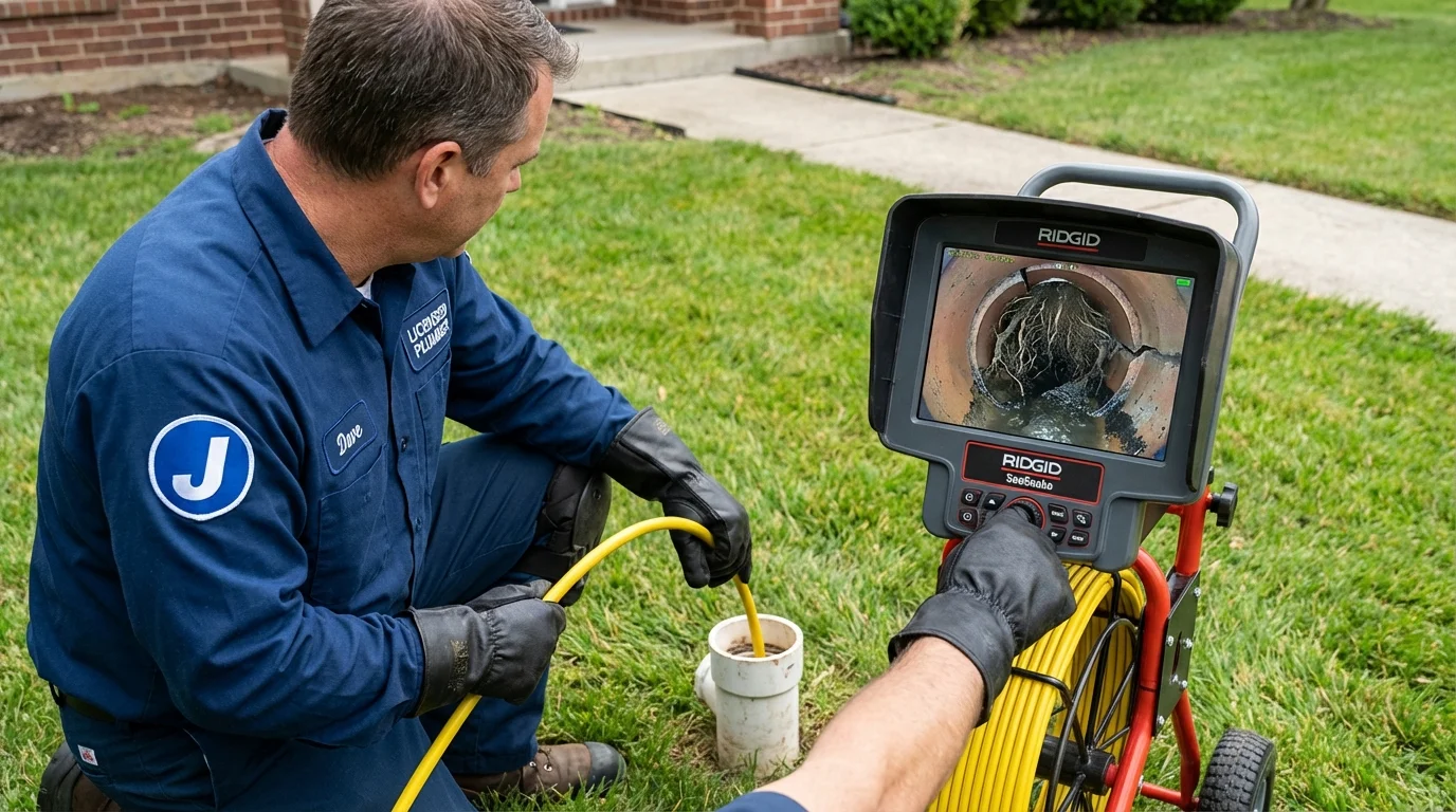Sewer camera inspection being performed by Johns Plumbing LLC in Ohkay Owingeh